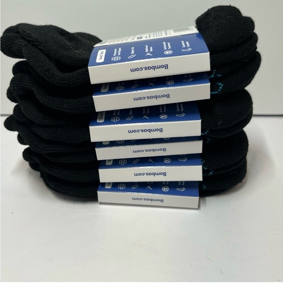 Bombas Black Ankle Socks 6 pairs. Size XS Arch Support Unisex - Picture 2 of 7